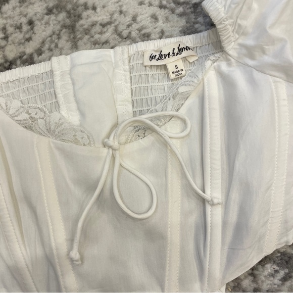 For Love & Lemons Arya Mini Dress, White, Size Small - Picture 6 of 8